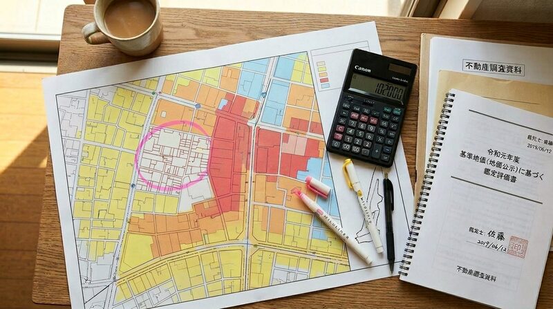 地価公示マップと調査資料